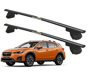 RACK P/ LONGARINAS ALPHA AÇO 02 (1,20M) SUBARU XV 2012 2013 2014 2015 2016 2017 2018 2019 2020 - PRETO