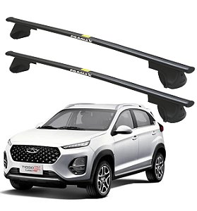 RACK P/ LONGARINAS ALPHA AÇO 02 (1,20M) CHERY TIGGO 3X 2022 2023 - PRETO