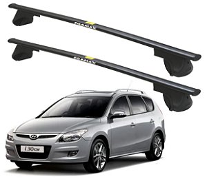 RACK P/ LONGARINAS ALPHA AÇO 02 (1,20M) HYUNDAI I30 WAGON 2011 2012 2013 - PRETO
