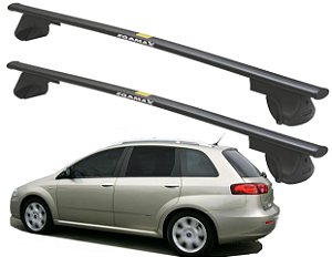 RACK P/ LONGARINAS ALPHA AÇO 02 (1,20M) FIAT CROMA WAGON 2005 - PRETO