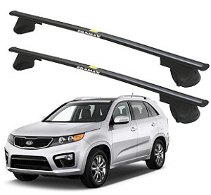 RACK P/ LONGARINAS ALPHA AÇO 03 (1,30M) KIA SORENTO 2010 2011 2012 2013 2014 - PRETO