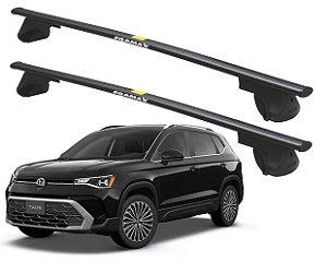 RACK P/ LONGARINAS ALPHA AÇO 03 (1,30M) VW TAOS 2021 2022 2023 2024 2025 - PRETO