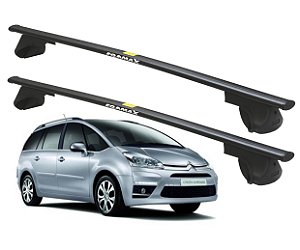 RACK P/ LONGARINAS ALPHA AÇO 03 (1,30M) CITROEN C4 GRAND PICASSO 2007 2008 2009 2010 2011 2012 2013 2014 - PRETO