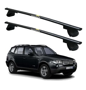 RACK P / LONGARINAS ALPHA AÇO 03 (1,30M) BMW X3 2003 2004 2005 2006 2007 2008 2009 - PRETO