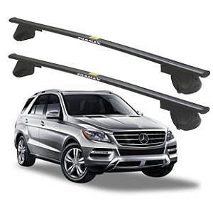 RACK P / LONGARINAS ALPHA AÇO 03 (1,30M) MERCEDES BENZ ML 230 1998 1999 2000 2001 2002 2003 2004 - PRETO