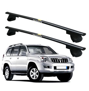 RACK P / LONGARINAS ALPHA AÇO 03 (1,30M) TOYOTA LAND CRUISER PRADO 2003 2004 2005 2006 2007 2008 2009 - PRETO
