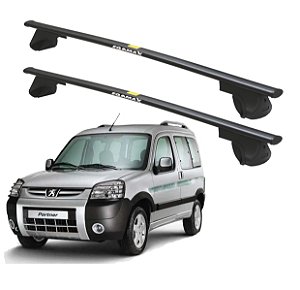 RACK P / LONGARINAS ALPHA AÇO 03 (1,30M) PEUGEOT PARTNER 2010 2011 2012 2013 - PRETO