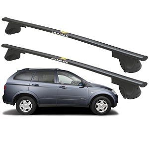 RACK P / LONGARINAS ALPHA AÇO 03 (1,30M) SSANGYONG KYRON 2002 2003 2004 2005 2006 2007 2008 2009 2010 2011 2012 - PRETO