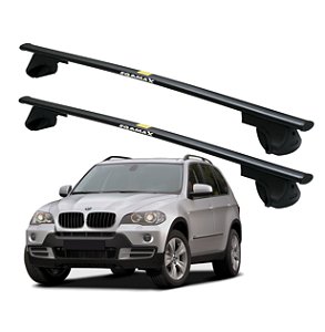 RACK P / LONGARINAS ALPHA AÇO 03 (1,30M) BMW X5 2000 2001 2002 2003 2004 2005 2006 2007 2008 2009 - PRETO
