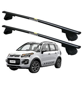 RACK P / LONGARINAS ALPHA AÇO 03 (1,30M) CITROEN AIRCROSS 2010 2011 2012 2013 2014 2015 - PRETO