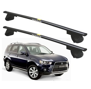 RACK P/ LONGARINAS ALPHA AÇO 03 (1,30M) MITSUBISHI OUTLANDER 2003 2004 2005 2006 2007 2008 2009 2010 2011 2012 2013 - PRETO