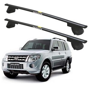 RACK P/ LONGARINAS ALPHA AÇO 03 (1,30M) MITSUBISHI PAJERO FULL 2006 2007 2008 2009 2010 2011 2012 2013 2014 2015 2016 2017 2018 2019 - PRETO