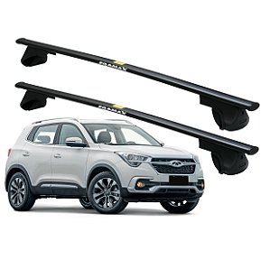 RACK P / LONGARINAS ALPHA AÇO 03 (1,30M) CHERY TIGGO 5X 2019 2020 2021 2022 - PRETO