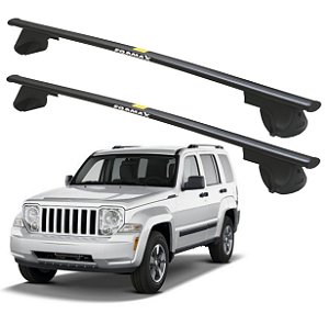 RACK P/ LONGARINAS ALPHA AÇO 04 (1,40M) JEEP CHEROKEE SPORT 2008 2009 2010 2011 2012 - PRETO