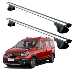 RACK P/ LONGARINAS ALPHA ALUMÍNIO 01 (1,06M) RENAULT KANGOO 2000 2001 2002 2003 2004 2005 2006 2007 2008 2009 2010 2011 2012 2013 2014 2015 2016 2017 2018 2019 - CINZA