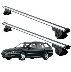 RACK P/ LONGARINAS ALPHA ALUMÍNIO 01 (1,06M) PEUGEOT 406 BREAK 1997 1998 1999 - CINZA
