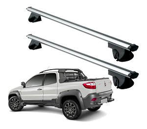 RACK P/ LONGARINAS ALPHA ALUMÍNIO 01 (1,06M) FIAT STRADA ADVENTURE 2002 2003 2004 2005 2006 2007 2008 2009 2010 2011 2012 2013 204 2015 2016 2017 2018 2019 2020 - CINZA