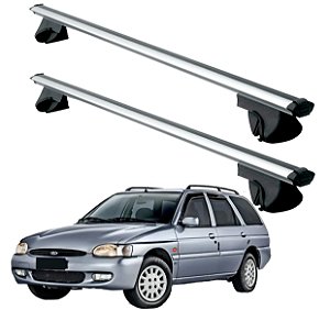 RACK P/ LONGARINAS ALPHA ALUMÍNIO 01 (1,06M) FORD ESCORT WAGON 1991 1992 1993 1994 1995 1996 1997 1998 1999 2000 2001 2002 2003 - CINZA