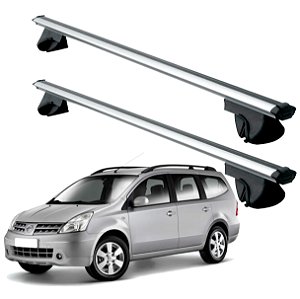 RACK P/ LONGARINAS ALPHA ALUMÍNIO 01 (1,06M) NISSAN GRAND LIVINA 2013 2014 - CINZA