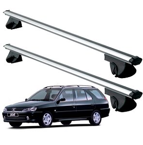 RACK P/ LONGARINAS ALPHA ALUMÍNIO 01 (1,06M) PEUGEOT 306 SEDAN 1997 1998 1999 2000 2001 - CINZA