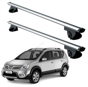RACK P/ LONGARINAS ALPHA ALUMÍNIO 01 (1,06M) NISSAN LIVINA X-GEAR 2009 2010 2011 2012 2013 2014 - CINZA