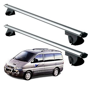 RACK P/ LONGARINAS ALPHA ALUMÍNIO 01 (1,06M) STAREX MPV 1997 1998 1999 2000 2001 2002 2003 2004 - CINZA