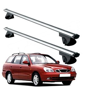 RACK P/ LONGARINAS ALPHA ALUMÍNIO 01 (1,06M) DAEWOO NUBIRA WAGON 1997 1998 1999 - CINZA