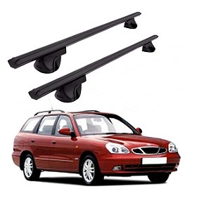 RACK P/ LONGARINAS ALPHA ALUMÍNIO 01 (1,06M) DAEWOO NUBIRA WAGON 1997 1998 1999 - PRETO
