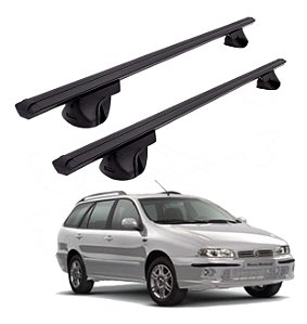 RACK P/ LONGARINAS ALPHA ALUMÍNIO 01 (1,06M) FIAT MAREA WEEKEND 1998 1999 2000 2001 2002 2003 2004 2005 2006 2007 - PRETO