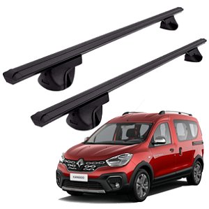 RACK P/ LONGARINAS ALPHA ALUMÍNIO 01 (1,06M) RENAULT KANGOO 2000 2001 2002 2003 2004 2005 2006 2007 2008 2009 2010 2011 2012 2013 2014 2015 2016 2017 2018 2019 - PRETO