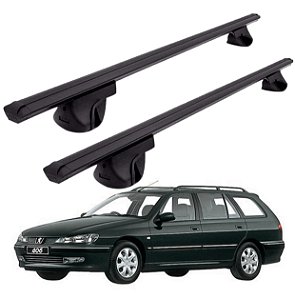 RACK P/ LONGARINAS ALPHA ALUMÍNIO 01 (1,06M) PEUGEOT 406 BREAK 1997 1998 1999 - PRETO