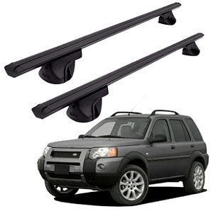 RACK P/ LONGARINAS ALPHA ALUMÍNIO 01 (1,06M) LAND ROVER FREELANDER 2004 2005 2006 - PRETO