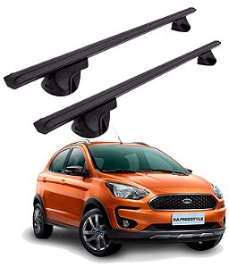 RACK P/ LONGARINAS ALPHA ALUMÍNIO 01 (1,06M) FORD KA FREESTYLE 2020 / 2021 - PRETO