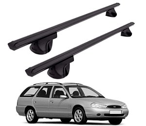 RACK P/ LONGARINAS ALPHA ALUMÍNIO 01 (1,06M) FORD MONDEO WAGON 1996 1997 1998 1999 2000 - PRETO