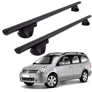 RACK P/ LONGARINAS ALPHA ALUMÍNIO 01 (1,06M) NISSAN GRAND LIVINA 2013 2014 - PRETO
