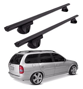 RACK P/ LONGARINAS ALPHA ALUMÍNIO 01 (1,06M) GM CORSA WAGON 1997 1997 1998 1999 2000 2001 2002 - PRETO
