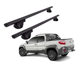 RACK P/ LONGARINAS ALPHA ALUMÍNIO 01 (1,06M) FIAT STRADA ADVENTURE 2002 2003 2004 2005 2006 2007 2008 2009 2010 2011 2012 2013 204 2015 2016 2017 2018 2019 2020 - PRETO