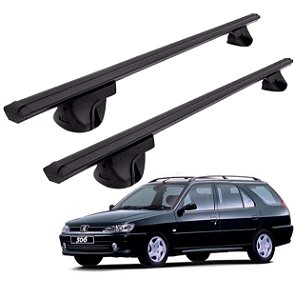 RACK P/ LONGARINAS ALPHA ALUMÍNIO 01 (1,06M) PEUGEOT 306 SEDAN 1997 1998 1999 2000 2001 - PRETO