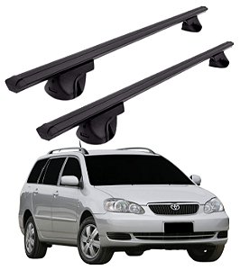 RACK P/ LONGARINAS ALPHA ALUMÍNIO 01 (1,06M) TOYOTA FIELDER 2004 2005 2006 2007 2008 - PRETO
