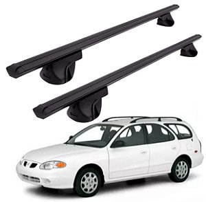 RACK P/ LONGARINAS ALPHA ALUMÍNIO 01 (1,06M) HYUNDAI ELANTRA 1996 1997 1998 1999 - PRETO