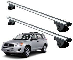 RACK P/ LONGARINAS ALPHA ALUMÍNIO 02 (1,16M) TOYOTA RAV 4 2000 2001 2002 2003 2004 2005 2006 2007 2008 2009 2010 2011 2012 2013 - CINZA