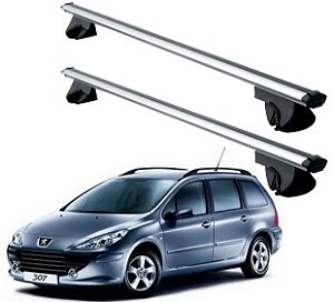 RACK P/ LONGARINAS ALPHA ALUMINIO 02 (1,16M) PEUGEOT 307 SW 2002 2003 2004 2005 2006 2007 2008 - CINZA