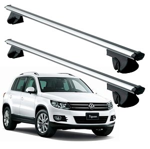 RACK P/ LONGARINAS ALPHA ALUMINIO 02 (1,16M) VW TIGUAN 2009 2010 2011 2012 2013 2014 2015 2016 2017 - CINZA