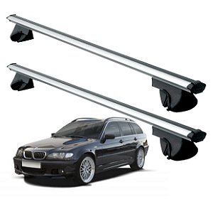 RACK P/ LONGARINAS ALPHA ALUMINIO 02 (1,16M) BMW SÉRIE 3 1996 1997 1998 1999 2000 2001 2002 2003 2004 2005 2006 2007 2008 CINZA - CINZA