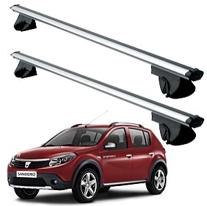 RACK P/ LONGARINAS ALPHA ALUMINIO 02 (1,16M) RENAULT SANDERO STEPWAY 2008 2009 2010 2011 2012 2013 2014 2015 2016 2017 2018 2019 2020 2021 2022 2023 2024 2025 - CINZA