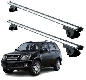 RACK P/ LONGARINAS ALPHA ALUMINIO 02 (1,16M) CHERY TIGGO 2010 2011 2012 2013 2014 2015 - CINZA