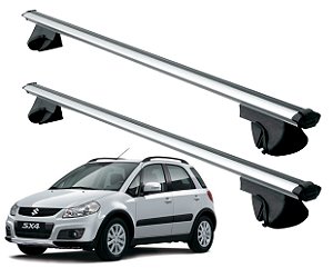 RACK P/ LONGARINAS ALPHA ALUMINIO 02 (1,16M) SUZUKI SX4 2006 2007 2008 2009 2010 2011 2012 2013 2014 - CINZA