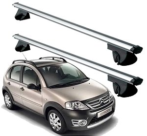 RACK P/ LONGARINAS ALPHA ALUMINIO 02 (1,16M) CITROEN C3 XTR 2007 2008 2009 2010 2011 2012 - CINZA