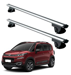 RACK P/ LONGARINAS ALPHA ALUMINIO 02 (1,16M) CITROEN AIRCROSS 2016 2017 2018 2019 - CINZA