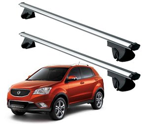 RACK P/ LONGARINAS ALPHA ALUMINIO 02 (1,16M) SSANGYONG KORANDO 2011 2012 2013 2014 2015 2016 2017 2018 - CINZA